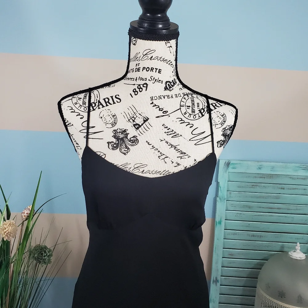 NWT LOFT Black Ruffle Cocktail Dress - Picture 3 of 8